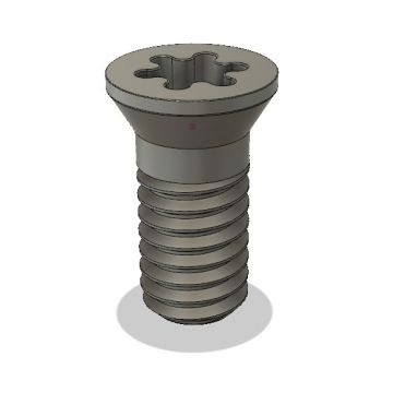 Fixation torx head screw for round carbide